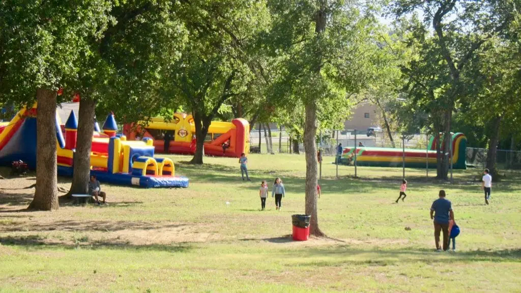 Inflatables Donated by Vehicle Safety Lawyer Todd Tracy for Medano Elementary School Carnival in Dallas